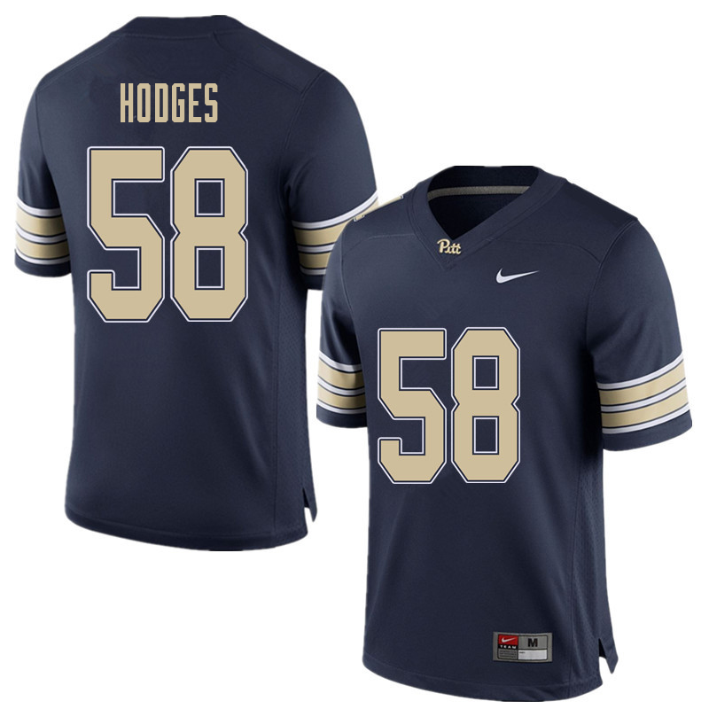 Men #58 Brandon Hodges Pittsburgh Panthers College Football Jerseys Sale-Home Blue